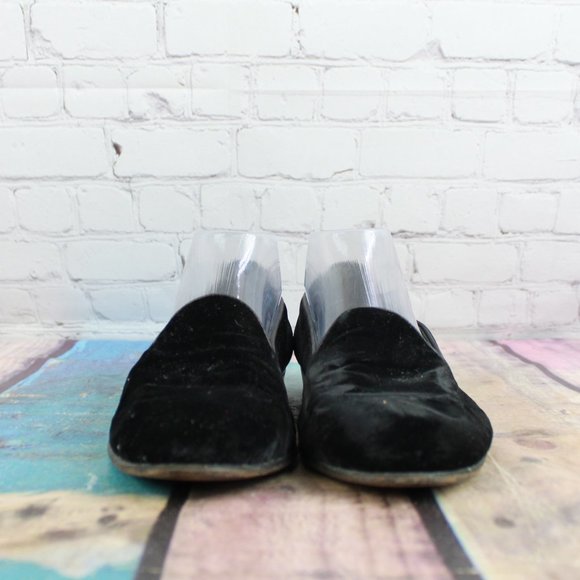 Cole Haan Black Velvet Smoking Slip on Flats Shoes Size 8.5 M - Picture 4 of 9